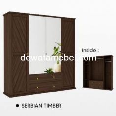 Wardrobe 4 Doors Size 165 - Garvani ELVIA 4P / Serbian Timer